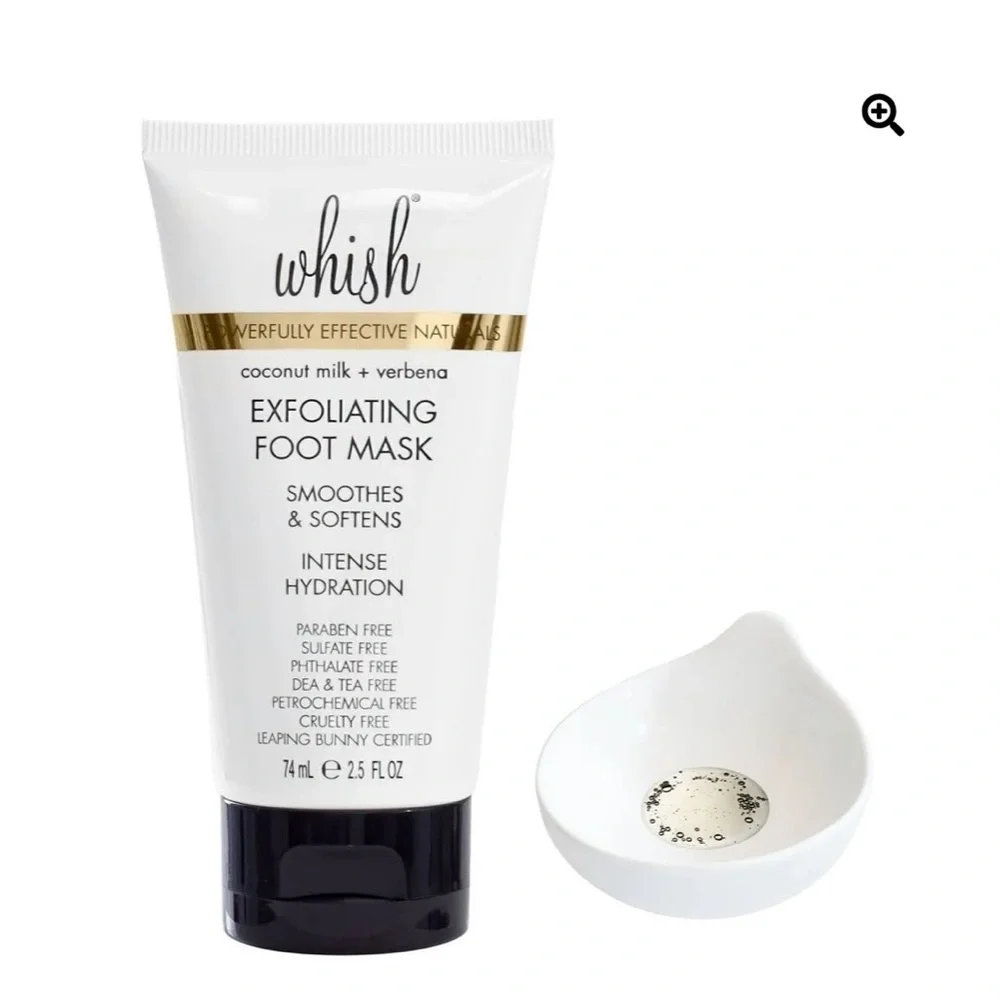 Whish Exfoliating Foot Mask, Smoothes & Softens, intense Hydration, 2.5 oz